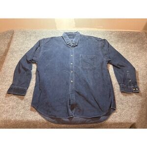 Vintage American Blue Corduroy Shirt XXL Workwear Chore Jacket 100% Cotton